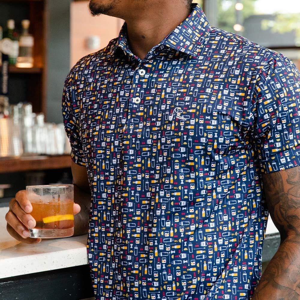 The Old Fashioned Men's Short Sleeve Performance Polo Admiral Navy