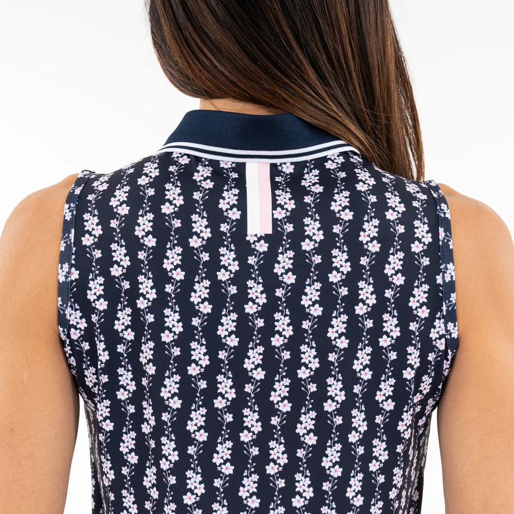 Brooke Sleeveless Performance Polo Women's Brooke Sleeveless Performance Polo The Blossom Bloom - Fleet Navy