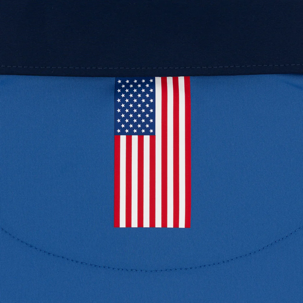 Solid - USA Men's Short Sleeve Performance Polo Short Stop Blue/Fleet Navy
