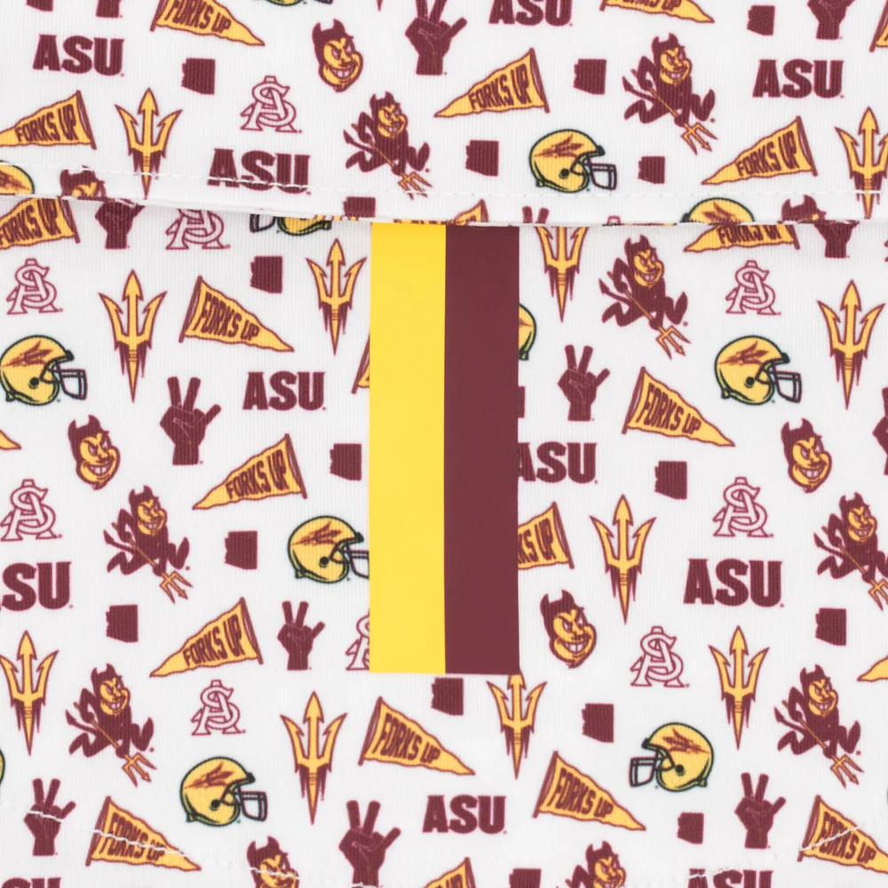 The Arizona State Gameday Men's Short Sleeve Collegiate Polo White 3 The Arizona State Gameday Men's Short Sleeve Collegiate Polo White
