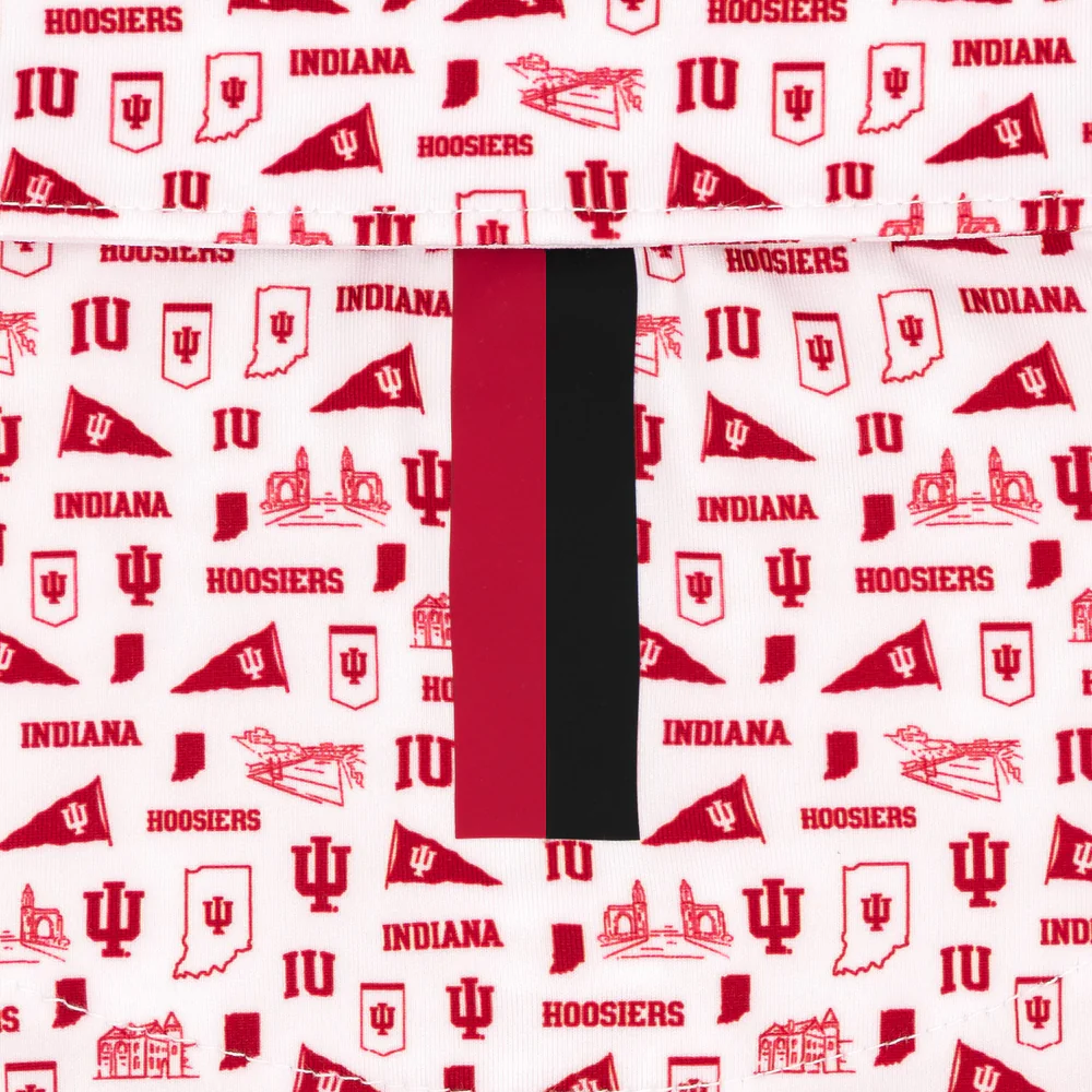The Indiana Gameday Men's Short Sleeve Collegiate Polo White 3 The Indiana Gameday Men's Short Sleeve Collegiate Polo White