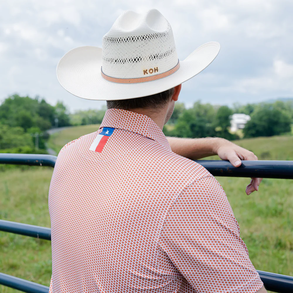 The Don't Mess Men's Short Sleeve Performance Polo Burnt Orange 4 The Don't Mess Men's Short Sleeve Performance Polo Burnt Orange