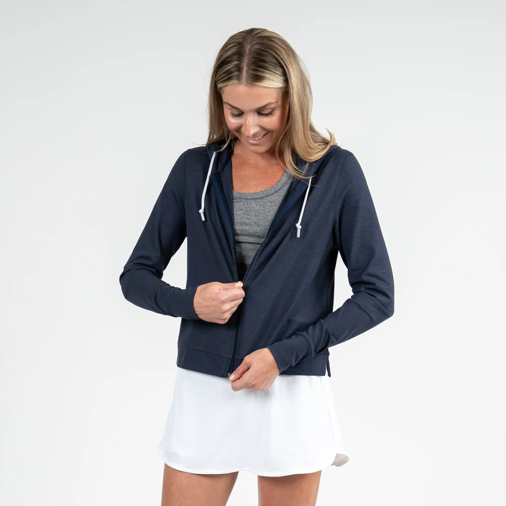 Tempo Performance Full-Zip Hoodie Women's Tempo Performance Full-Zip Hoodie Heather - Fleet Navy