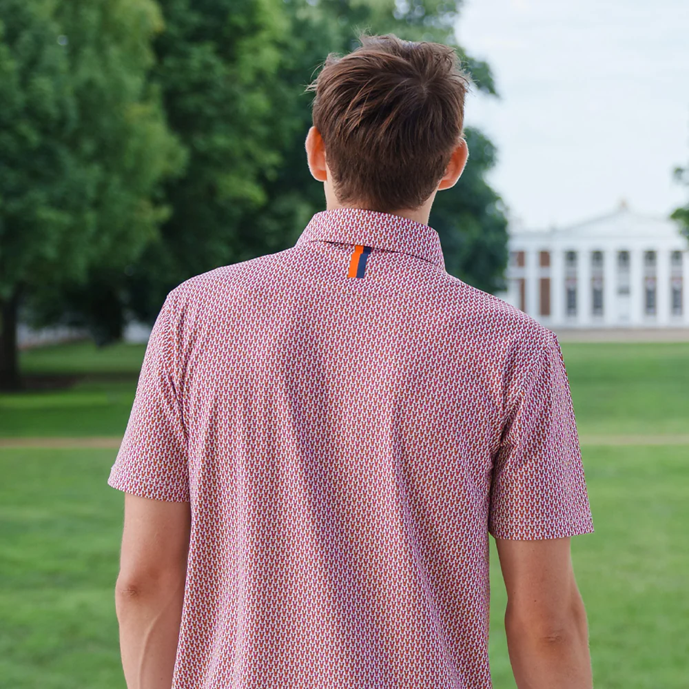 The UVA Cavalier™ Men's Short Sleeve Collegiate Polo Blaze Orange